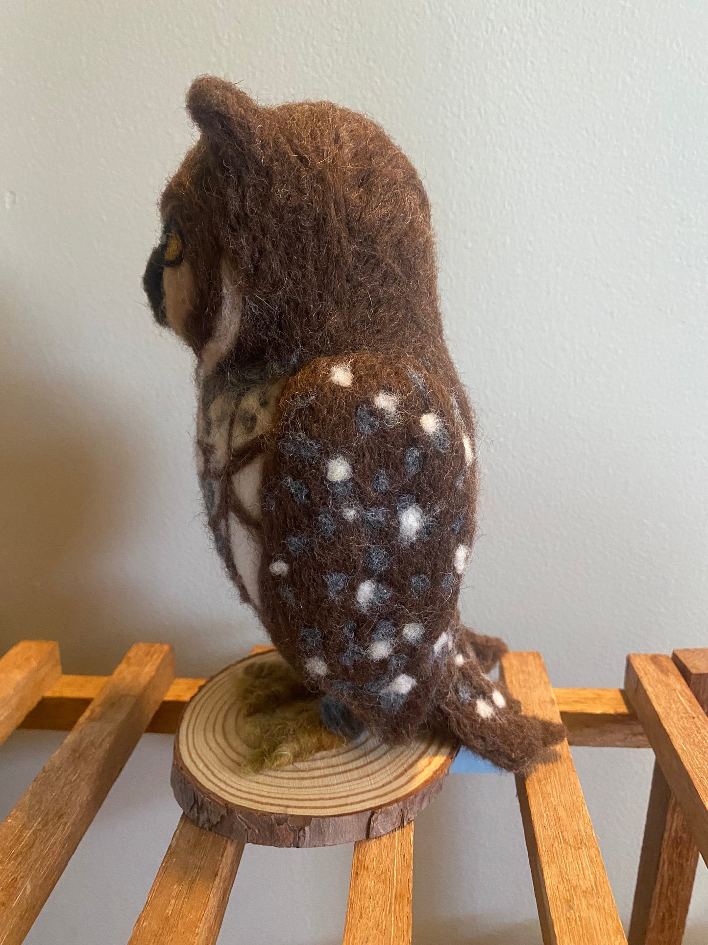 Whimsical Needle Felted Owl