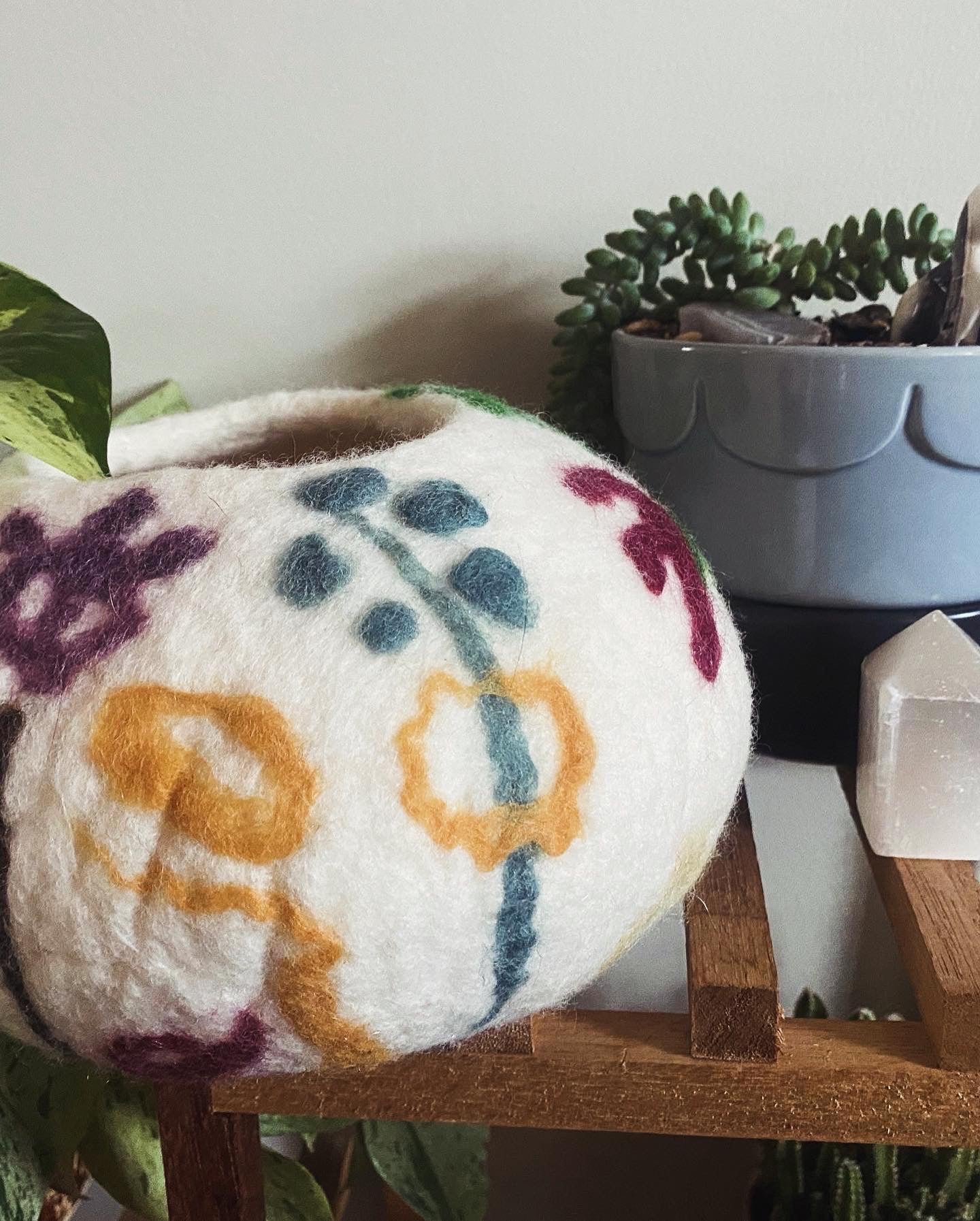 Wet Felted Botanical Bowl