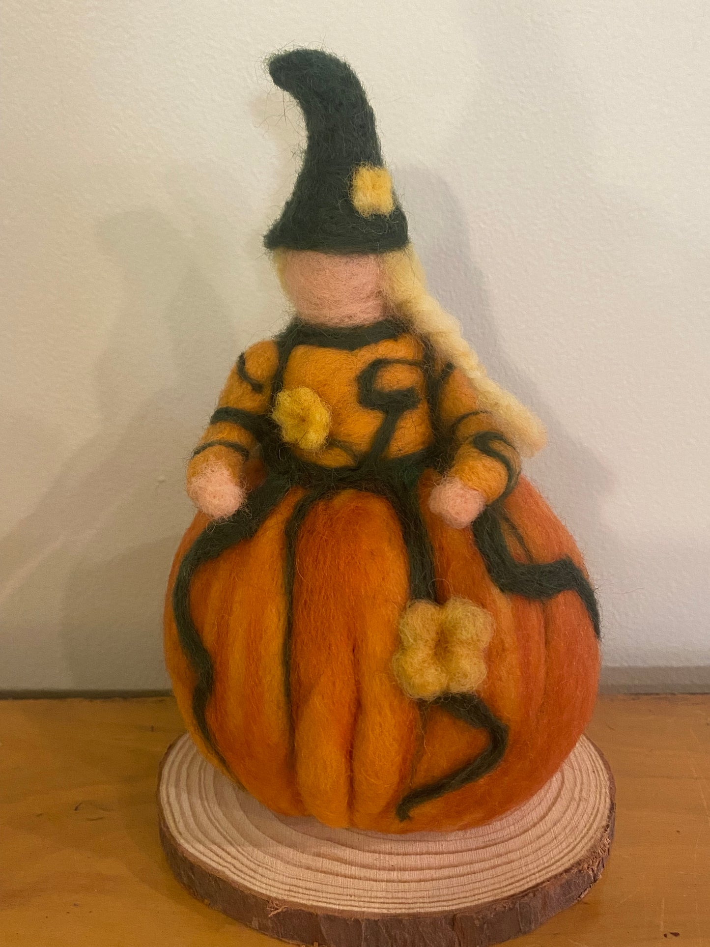 Felted Pumpkin Gnome