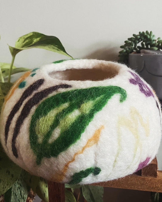 Wet Felted Botanical Bowl