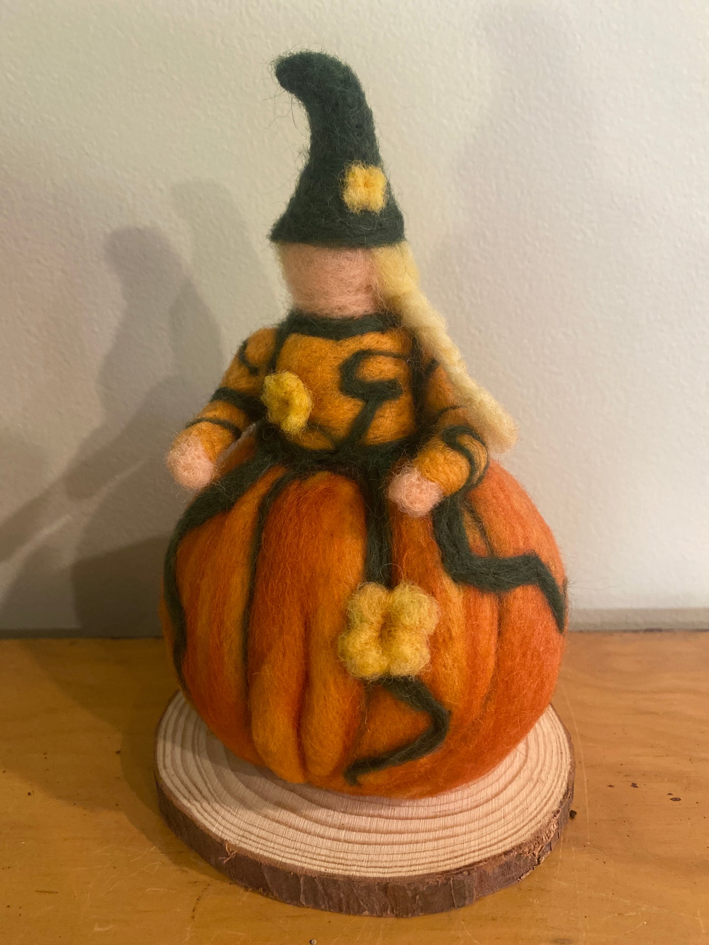 Felted Pumpkin Gnome