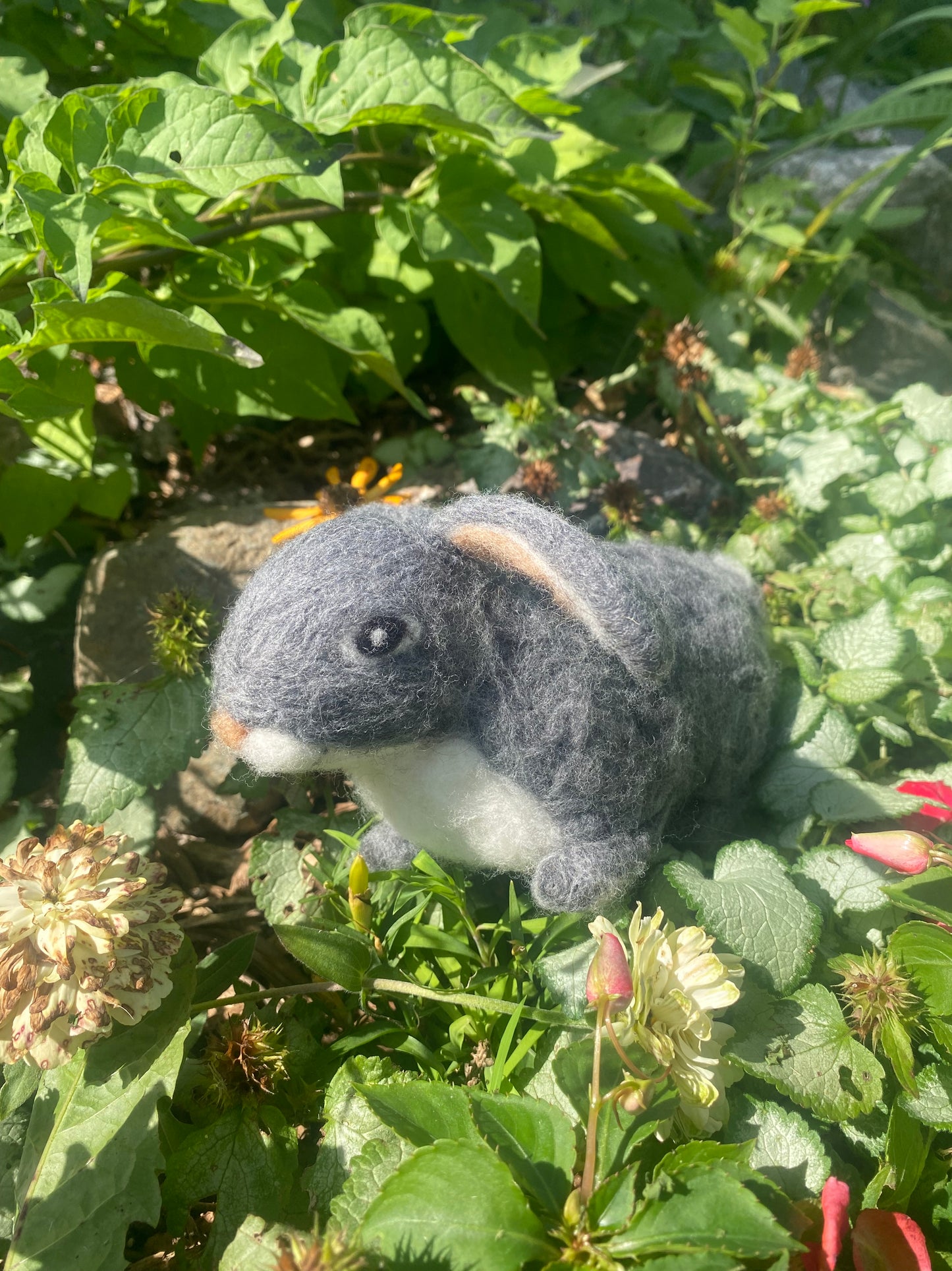 Needle Felted Gray Bunny