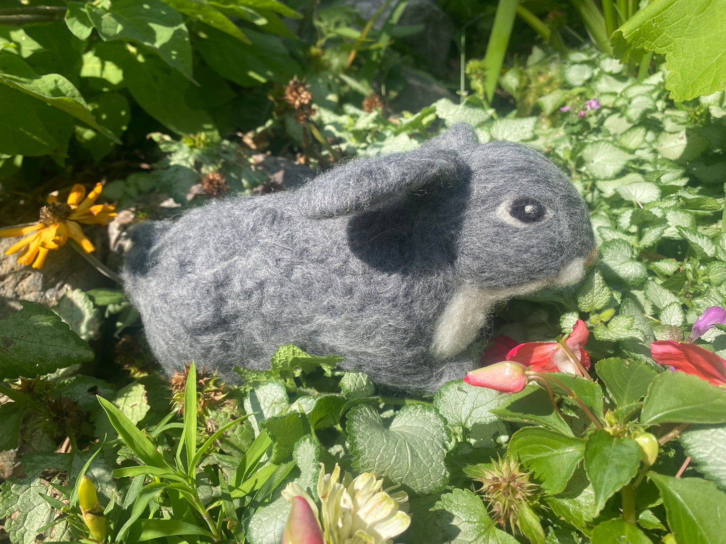 Needle Felted Gray Bunny