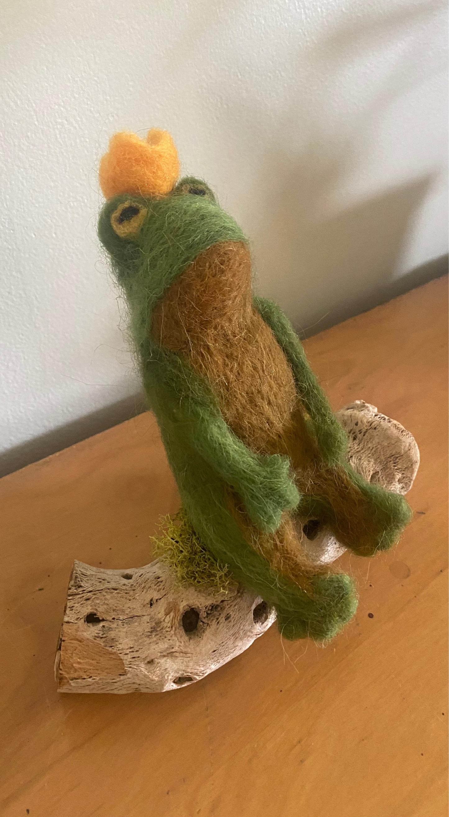 Needle Felted Frog Prince