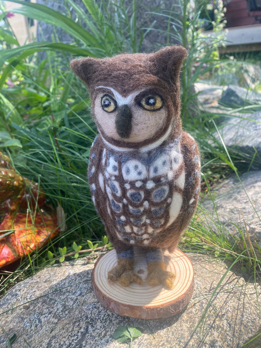 Whimsical Needle Felted Owl